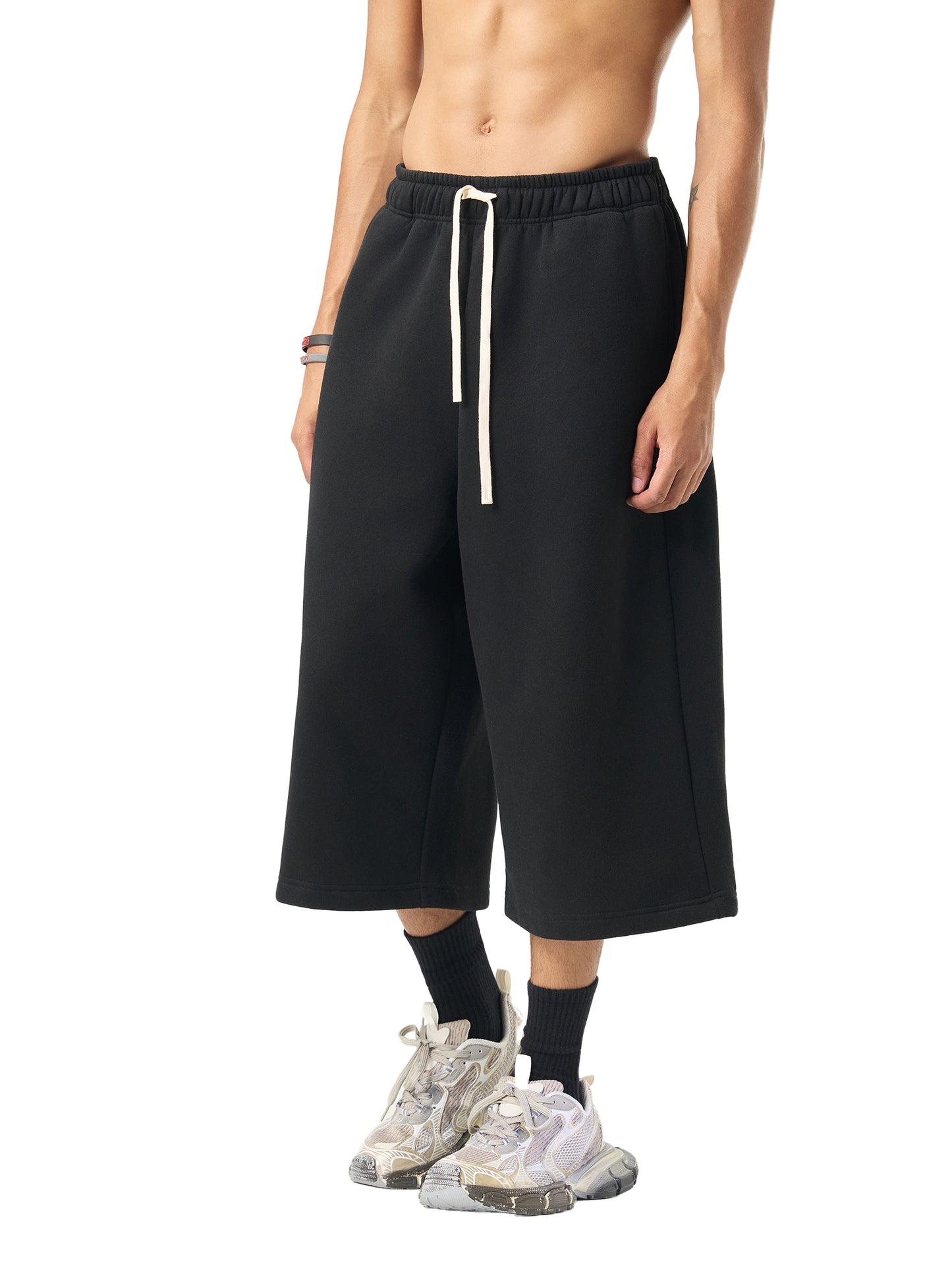 Relaxed Drawstring 3/4 Sweatpants