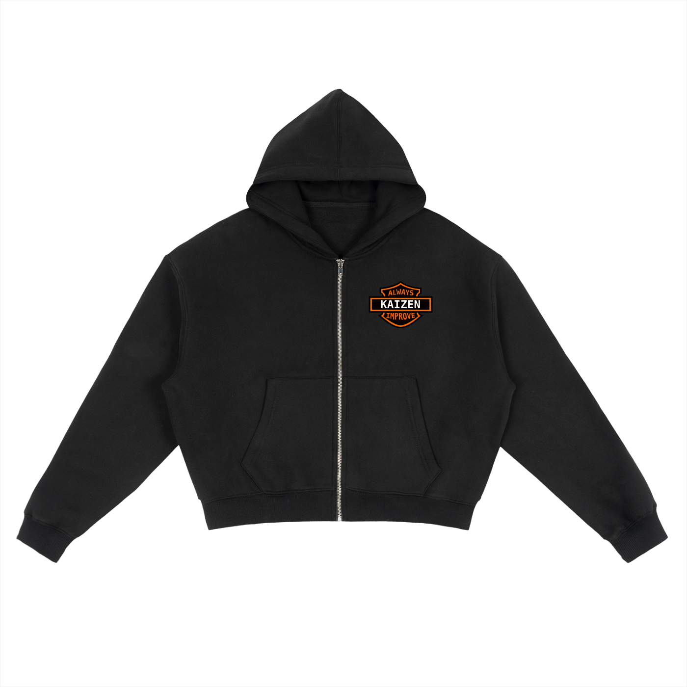 Zip-Up Boxy Hoodie